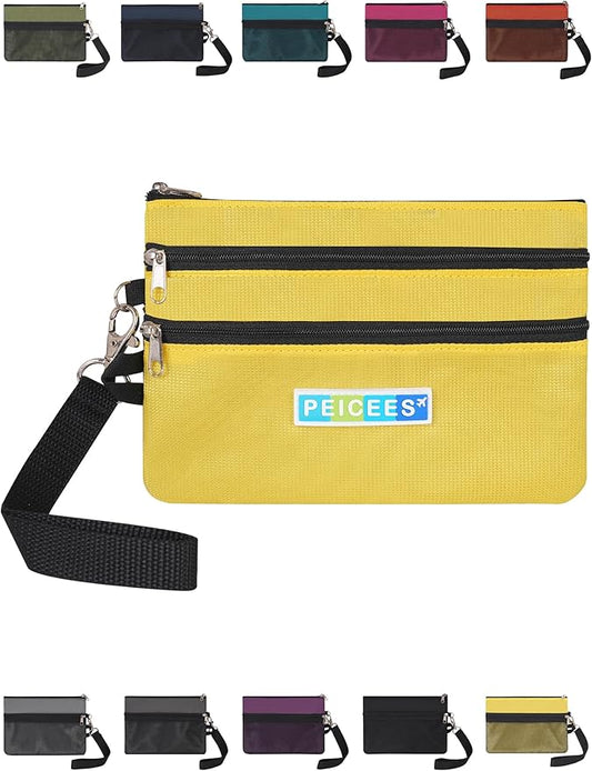 Peicees World Travel Essentials Currency and Passport Organizers Cash Cards Tickets Holder RFID Blocking Wallet, Yellow