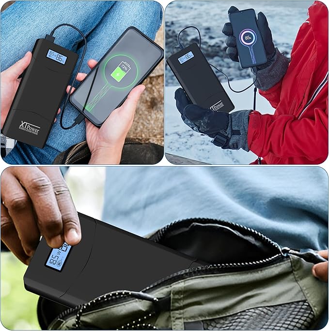 20000QC3-AO-PA Power Bank – Modern 20100mAh DC/USB Portable Charger with Quick Charge 3.0, 5V USB incl.12-24V DC Output for Laptops, Tablets, Samsung, iPhone – Fast Charging, Airline Approved