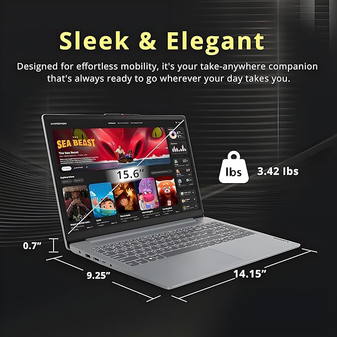 Lenovo New Ideapad Laptop with Microsoft Office 365, AMD Ryzen 5 5625U (Outperforms i7-1260U), 15.6" FHD TN Anti-glare Display, 16GB RAM, 512GB SSD, WiFi 6, Backlit Keyboard, Windows 11 Pro, WOWPC USB