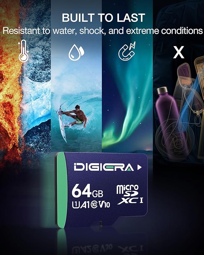 64GB CT100 microSDXC UHS-I Memory Card with Adapter - up to 100MB/s, C10, U1, V10, Full HD, A1, Micro SD Card for Smartphones, Tablets, Cameras, Gaming Consoles, and Drones (1 Pack)