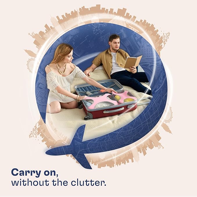 Shacke Premium 8 Packing Cubes Set - Lightweight Mesh Travel Luggage Organizers with Laundry Bag, 8-Piece Suitcase Storage System (Summer Pink)