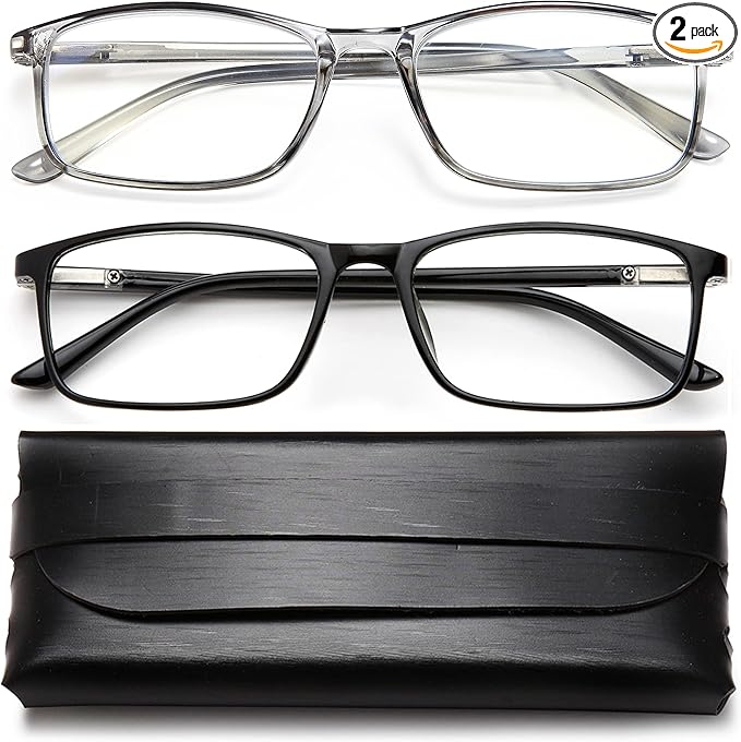 Professional Reading Glasses for Men/Women, Blue Light Blocking Computer Readers with Spring Hinges for Glare and UV Protection