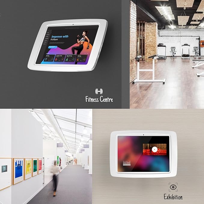 Tablet Wall Mount Lockable Tiltable Anti Theft Security - Compatible with 10.9" iPad 10th, Pro 11" 1 2 3 4, Air 4 5, Air 11", iPad 11"(A16) - BSW102WA