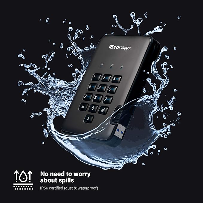 iStorage diskAshur PRO2 SSD 512GB |Secure Solid State Drive | FIPS Level 3 certified | Password protected | Dust/Water-Resistant | Hardware encryption