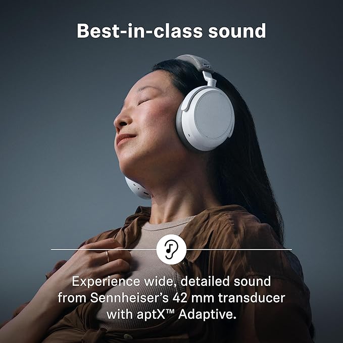 Sennheiser MOMENTUM 4 Wireless Headphones - Bluetooth Headset for Crystal-Clear Calls with Adaptive Noise Cancellation, 60h Battery Life, Lightweight Folding Design, Black