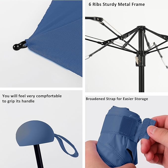 BAODINI Travel Essentials Mini Umbrella for Purse With Case Small Compact UV Sun Protection Lightweight Tiny Pocket Manual Open Close Umbrella for Women Kids and Men Fit Purse Backpack