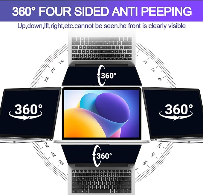 360° Privacy Screen Protector for MacBook Pro 14 Inch (2021-2024, M1, M2, M3, M4) Privacy Screen Filter for MacBook Pro 14 Inch, Anti-Spy/Anti Fingerprint/Anti Blue Light/Anti Glare