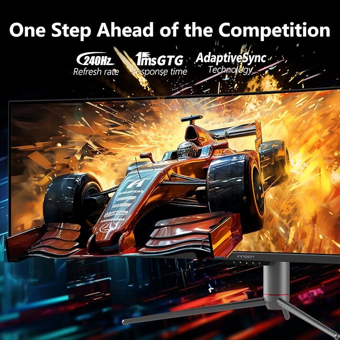 INNOCN 49" Ultrawide Monitor Curved Gaming 5K2K 5120 x 1440P 240Hz Monitor, R1800, 99% sRGB, HDR400, USB Type C, DisplayPort, HDMI, Built-in Speakers, Height/Tilt Adjustable - 49C1S