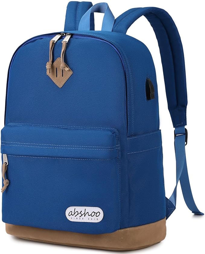 abshoo Basic Students Backpack For School Middle High School Water Resistant College Bookbag Travel Daypack (Klein Blue)