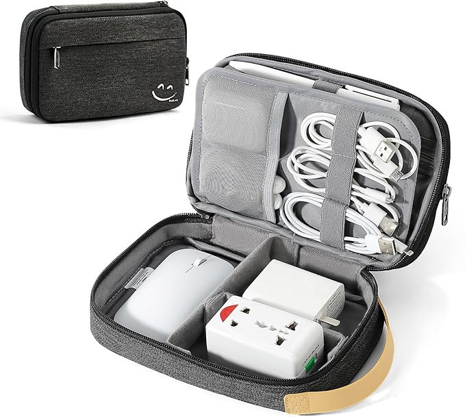 Travelkin Cord Organizer Travel, Electronic Organizer Travel Case, Cable Organizer Bag For Cords,Chargers Phone, Sd Card,Usbs (Black)