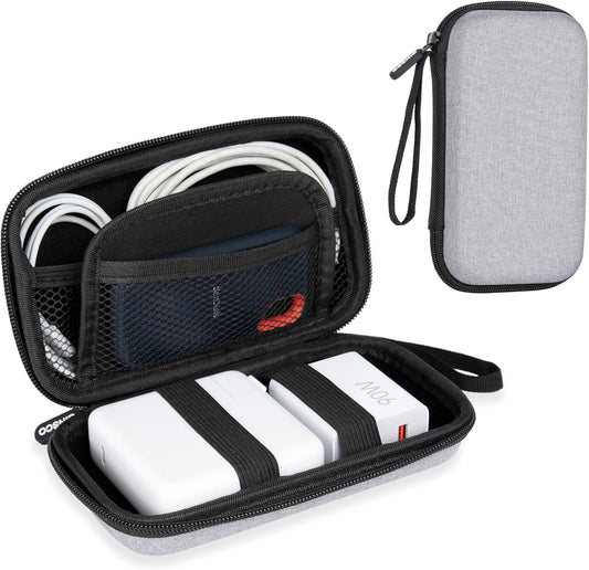 Ginsco Hard Shell Protection Case Electronic Accessories Organizer Pouch for MacBook Air/pro Adapter Chargers Cables Power Bank, for Sandisk Portable SSD Flash Disk SD Card,Compact Travel Tech Case