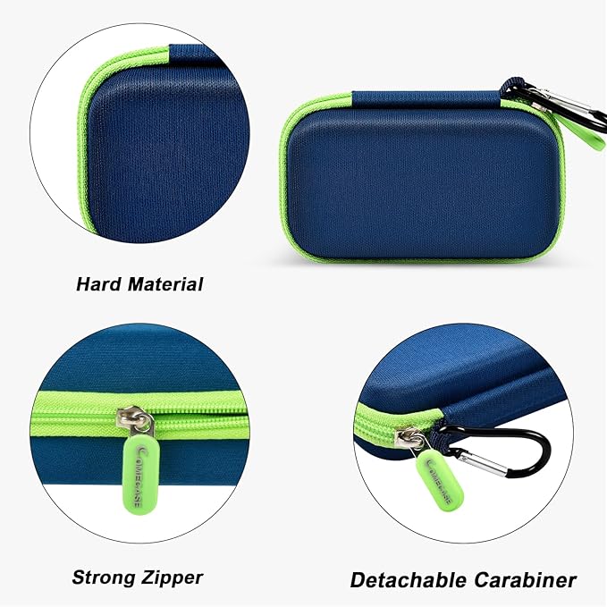 Case Compatible with SanDisk Extreme Pro/for SanDisk Portable SSD 1TB 2TB 4TB 500GB/ for Crucial X9 X10 Pro External Solid State Drive, Travel Storage Bag for 2 SSD and SD Card - Monterey (Box Only)