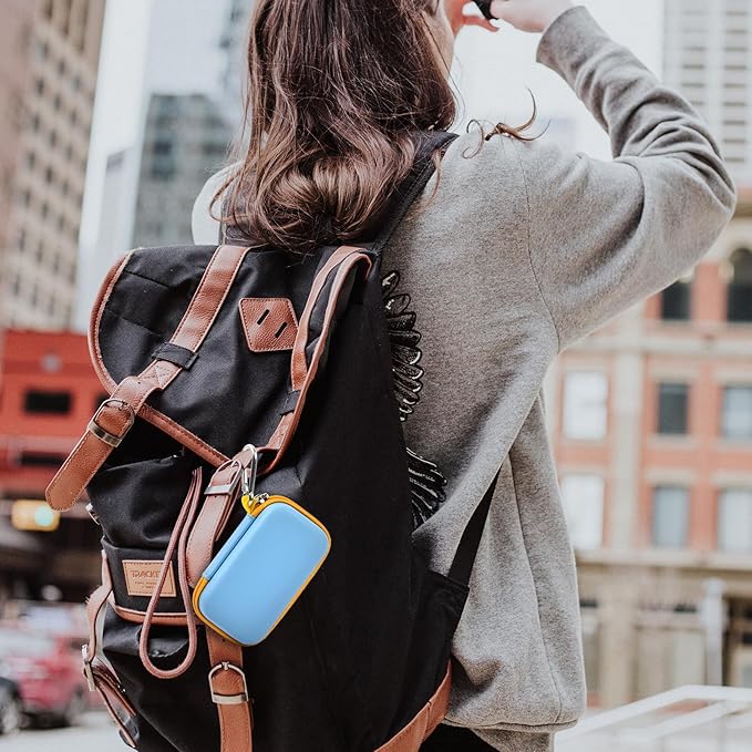 Case Compatible with SanDisk Extreme Pro/for SanDisk Portable SSD 1TB 2TB 4TB 500GB/ for Crucial X9 X10 Pro External Solid State Drive, Travel Storage Bag for 2 SSD and SD Card- Sky Blue (Box Only)