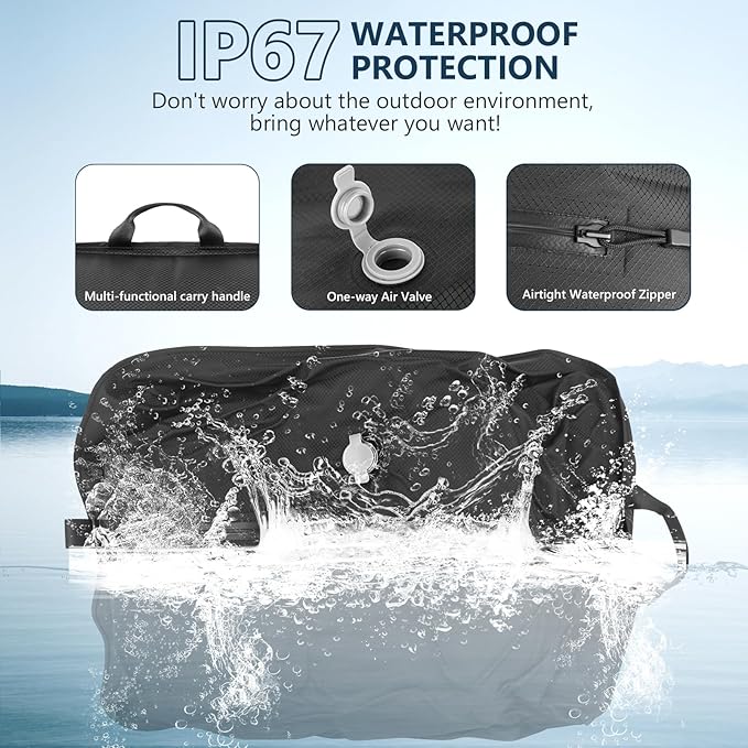 Dobaly 33L Professional Vacuum Bags for Travel, IP67 Reusable Vacuum Compression Bags for Suitcases and Backpack Space Saver Vacuum Bags for Travel Lightweight & Durable (1PC No Pump)