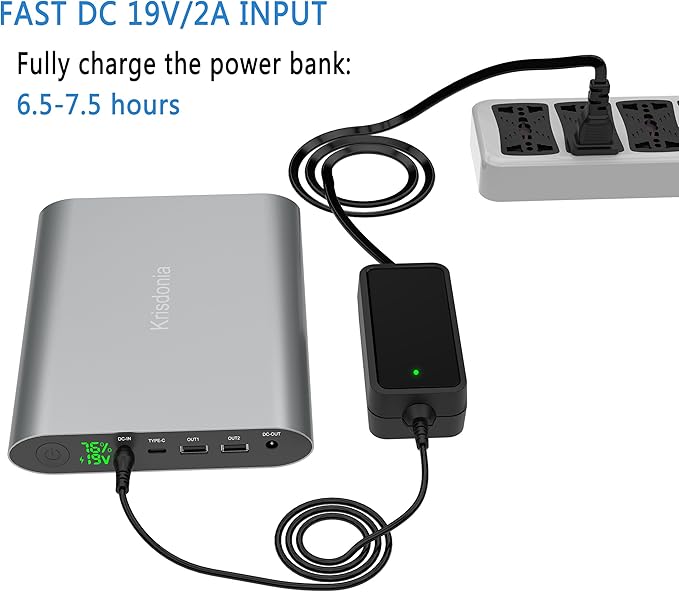 Krisdonia Portable Laptop Charger 185Wh/50000mAh External Battery Pack Power Bank for Laptop, Tablet, Projector, Smartphone and Others