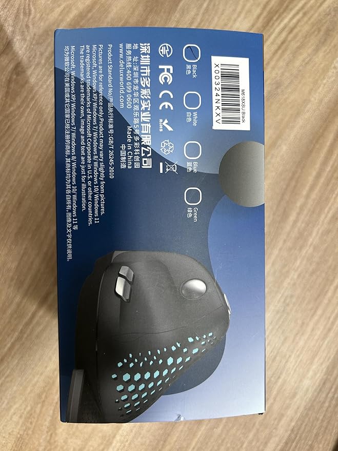 DeLUX Seeker Wired Ergonomic Vertical Mouse with Thumb Wheel, Optical Computer Mouse with 6 Programmable Buttons, 4000 DPI, RGB Backlight, Removable Wrist Rest for Carpal Tunnel (M618XSU-Black)