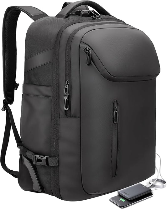 Rolling Backpack,50L Travel Backpack with Wheels,17.3inch Laptop Backpack with USB Port,TSA Carry On Anti Theft Backpack for Business Work Airplanes,Large Backpack for Men Women,Black