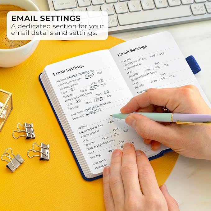 Clever Fox Password Book – Alphabetized Internet Address & Password Organizer - Computer & Website Password Keeper Notebook – Log-In Password Journal – Pocket, 6.2x3.5″, Hardcover (Mystic Blue)