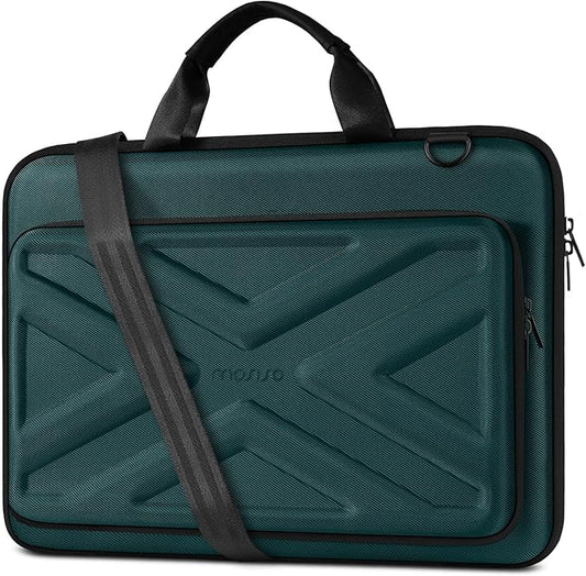 MOSISO Hard Shell Laptop Case for Men Women,17 inch Computer Bag Compatible with MacBook, HP, Dell, Lenovo, Asus, Notebook,17.3 inch Laptop Bag with Front Pocket & Shoulder Strap, Teal Green