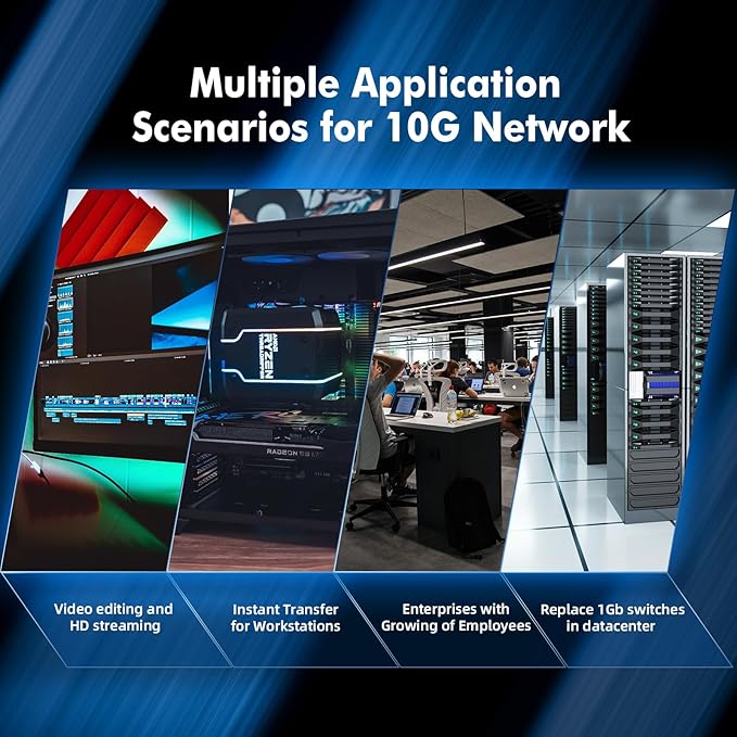 MokerLink 12 Port 10G SFP+ Managed Fiber Switch, 1G/10G SFP Slot, L3 Web/CLI Managed, 240Gbps Bandwidth Desktop|Rackmount Network Switch