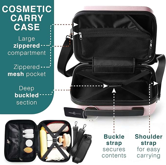 Luggage Sets 3 Piece, 22 Inch Carry on Luggage and 28 Inch Suitcases with Wheels Spinner, Durable Hard Shell Suitcase Set, Expandable Travel Suitcase, Pink