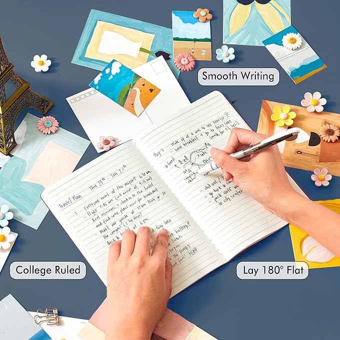 feela 8 Pack Soft Cover Journal Bulk, Notebooks College Ruled for Work, Lined Travel Journal for Women Men, Note Taking Notebook School Supplies Business Writing, 8.2” x 5.5”, A5, Wine