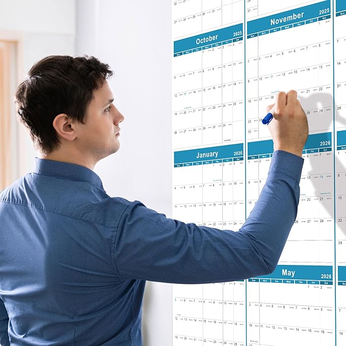 2025-2026 Yearly Wall Calendar - annual calendar 2025-2026, 2025-2026 Yearly Wall Calendar&Planner with Thick Paper, July 2025 - June 2026, X Large, 34.7" x 22.8", 2025-2026 Yearly Planner (2025-2026 Yearly Wall Calendar - Green)
