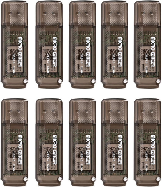 INLAND SuperSpeed 10 Pack 32GB USB 3.0 Flash Drive Memory Data Storage Jump Drive Without LED (32G 10-Pack)