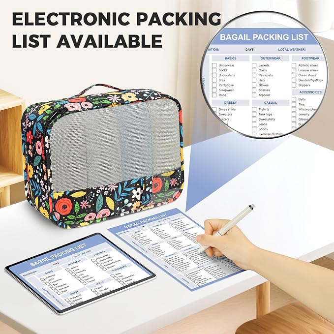 BAGAIL 9 Set Packing Cubes Luggage Packing Organizers for Travel Accessories