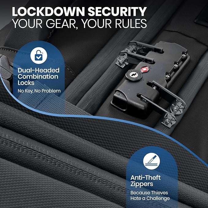 Fanwoli Vacuum Travel Backpack, Carry On Luggage with TSA Lock & Anti Theft Zipper, 60L Expandable Airback with Compression Pump, Waterproof Laptop Bag Ideal for Flight & Business,Black