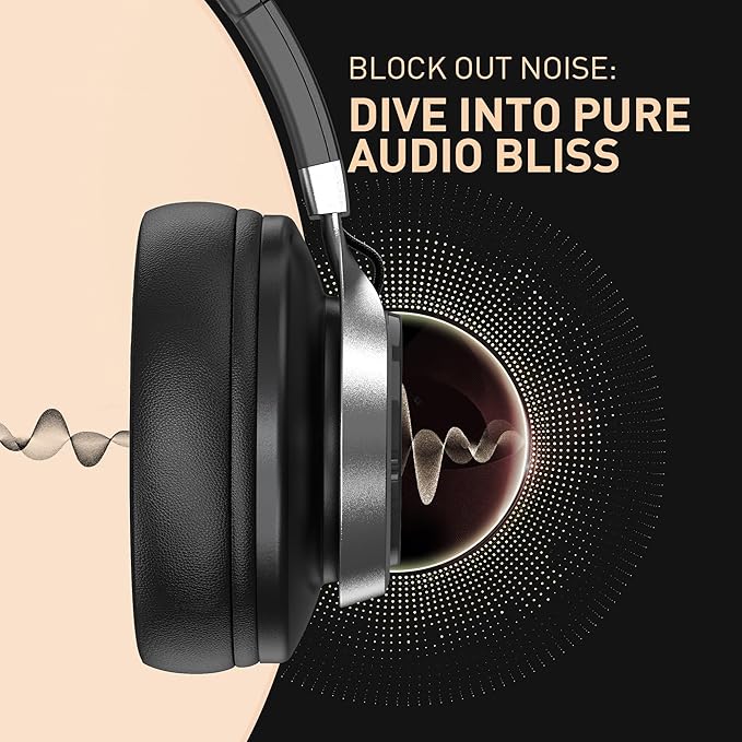 AILIHEN C90 Wired Headphones with Microphone Volume Control, Noise Reduction Over Ear Headphones Wired 3.5mm, Super Soft Corded Headphone for Cellphones, Tablet and Chromebook (Black, Classic, L)