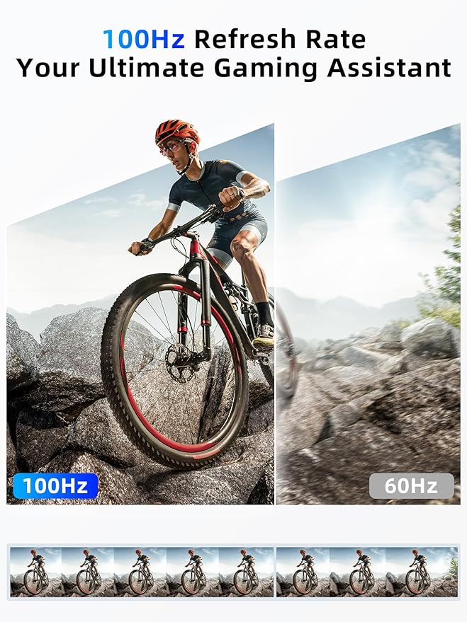 23.8" Portable Monitor, 1080P 100Hz VESA Large Laptop Screen, USB C/HDMI Second Display with Speakers, Laptop Screen Extender for Windows/Mac/Android/IOS/PS4/Switch/Xbox