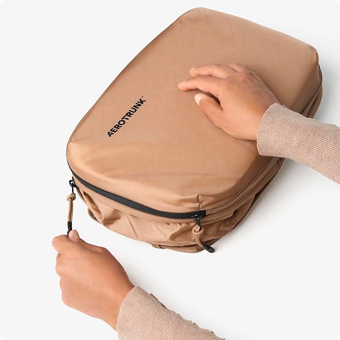 Aerotrunk Ultralight Compression Packing Cubes - Lightweight Travel Organizers for Suitcases and Luggage (3-Pack, Mocha)