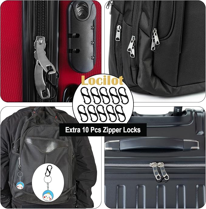 5pcs TSA Approved Luggage Locks with 10pcs Zipper Locks, Zinc Alloy Combination Locker Suitcase Lock, TSA Locks for Luggage, Combination Lock for Locker Backpack (TSA007)