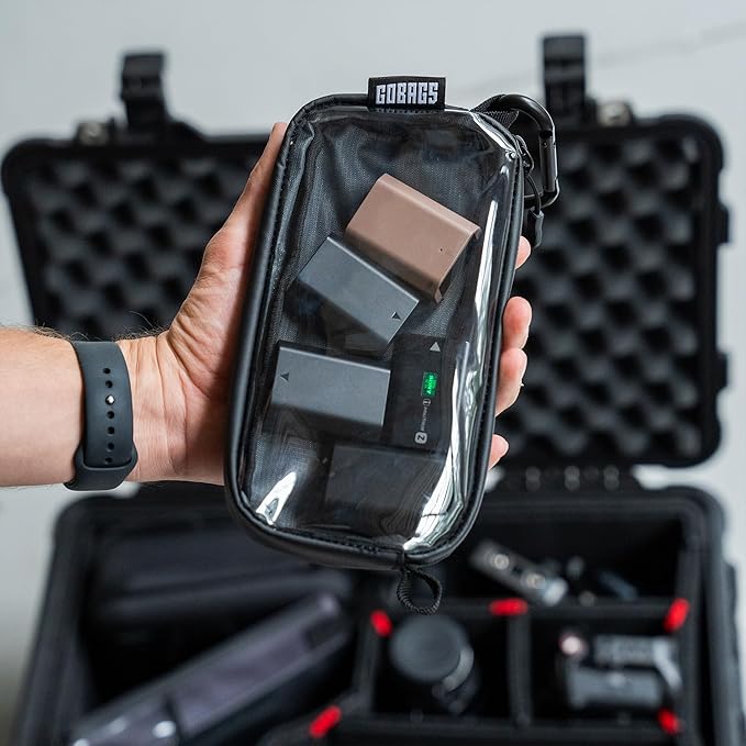 GOBAGS NEO Production Zipper Bags - Electronics & Camera Accessories Bag - Cable organizer, Gear Accessory Pouch, Travel Camera Essentials (Extra Small, Black)