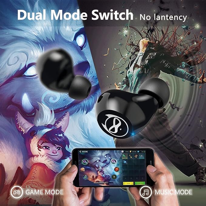 Gaming Wireless Earbuds Kids Bluetooth 5.0 Headphones with Mic 36H Playtime IPX6 Waterproof Noise Reduction Premium Sound LED Display USB-C Kids Wireless Earbuds for Workout Gaming Sport