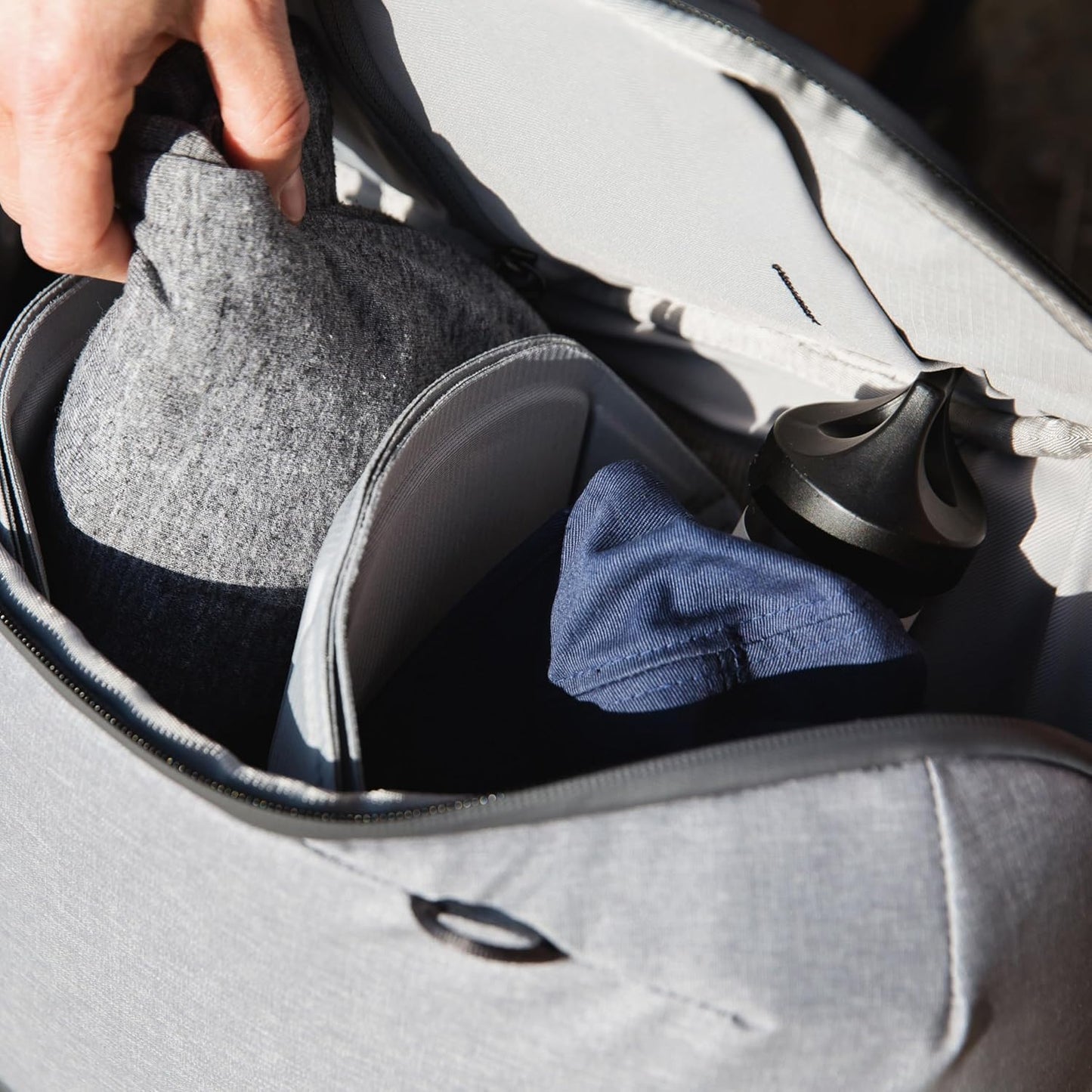 Peak Design Everyday Backpack Zip 15L, Ash, 270-Degree Zip, Dual Side Pockets, FlexFold Dividers, Fits 15" Laptop, For Camera Carry, Daily Commutes or Travel, Versatile Backpack for Men and Women