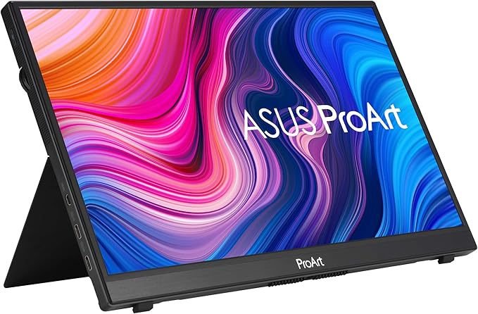 ASUS ProArt Display 14” 1080P Portable Touchscreen Monitor (PA148CTV) - Full HD, IPS, 100% sRGB/Rec.709, Color Accuracy ΔE < 2, Calman Verified, USB-C Power Delivery, Micro HDMI, Tripod Socket,Black