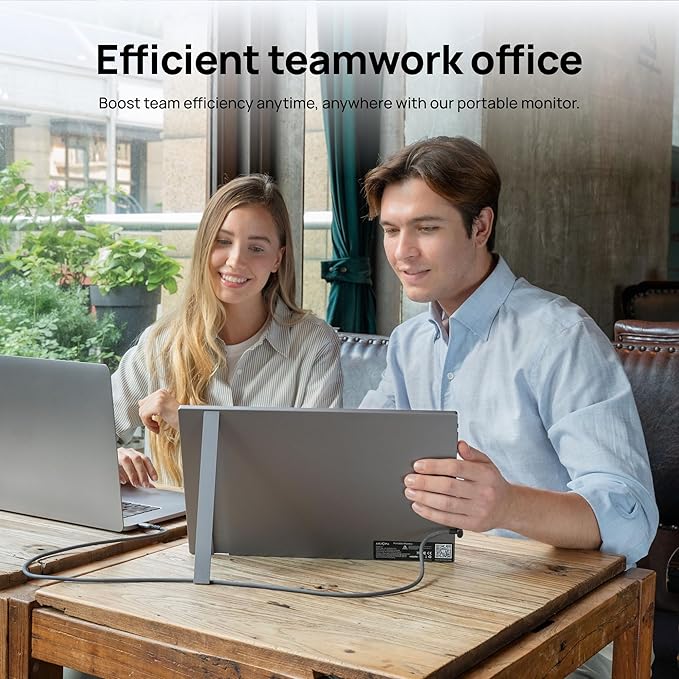 ARZOPA Portable Monitor 15.6'' FHD 1080P - Ultra-Slim Portable Laptop Monitor with Kickstand - IPS Display for PC, MAC, Phone, Xbox, PS5 - USB C & HDMI Connectivity - A1 Gray