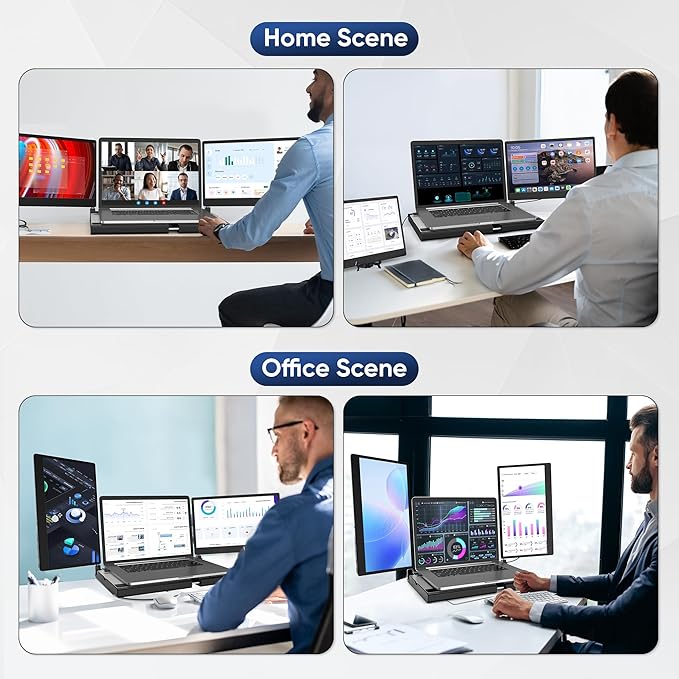 Laptop Screen Extender Portable Monitor, 14.2" 1080P FHD IPS Screen, Monitor Extender for Laptop, Fit for 13-17" Laptops, Plug & Play Compatiable with Wins/Mac/Android/Switch (Detachable 14")