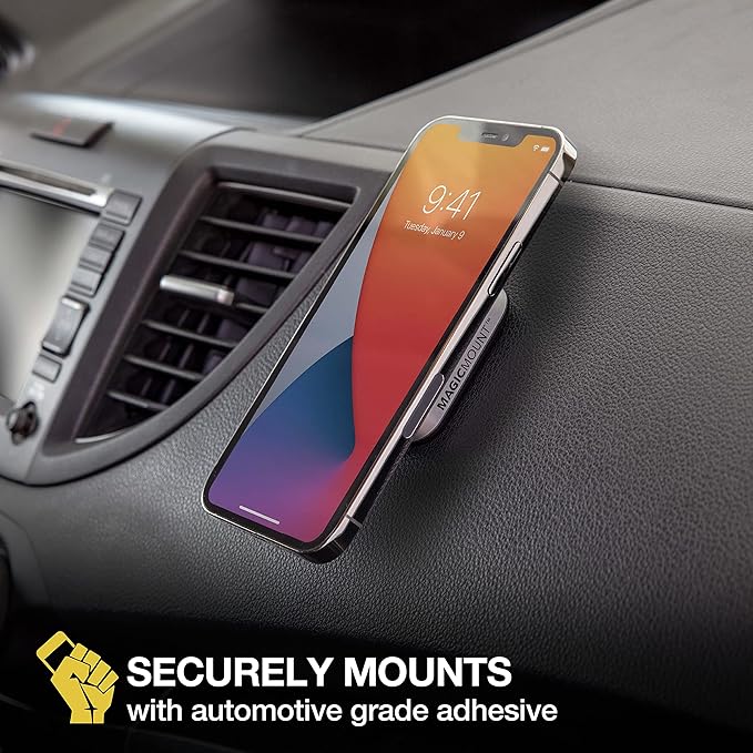 Scosche MP2FM-XCES0 MagicMount Pro2 Universal Flush Magnetic Cell Phone Car Mount Kit Compatible with MagSafe, iPhones, Galaxy, Pixel & All Smartphones