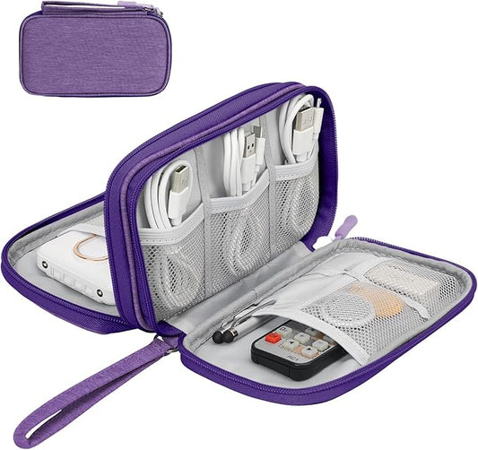 Skycase Zipper Pencil Pouch for girls - Double Layers Special Pencil Case Cute, Tech Organizer Travel Case, All-in-One Large Capacity Pencilcase for College Student Teen,Travel Essentials, Purple