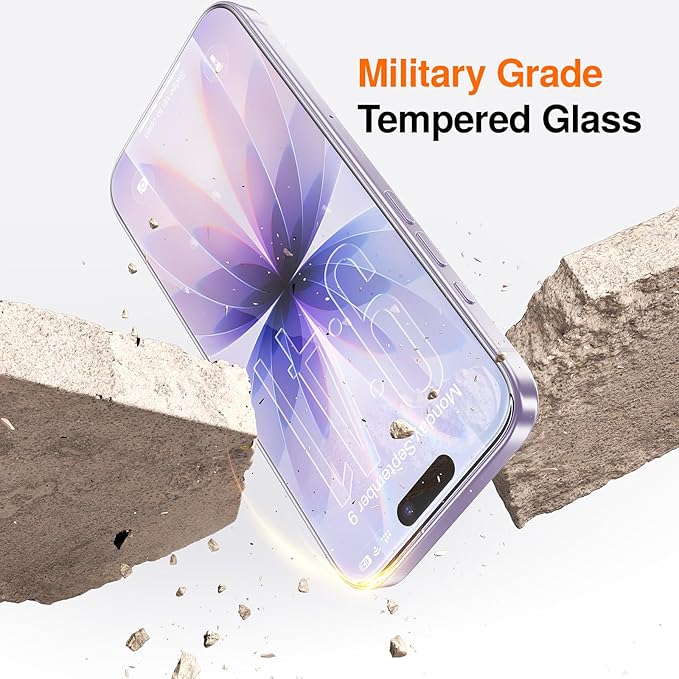 SMARTDEVIL 2 Pack Screen Protector for iPhone 17, 9H Hardness Military Grade Shatterproof HD Tempered Glass, Easy to Install, Bubble-Free and-Dust-Free Box