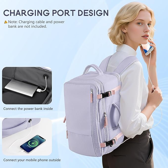 Beraliy Large Travel Backpack For Women, Airline Approved Carry On Backpack, Anti Theft Personal Item Backpack, Waterproof Bag, Casual Daypack Travel Essentials