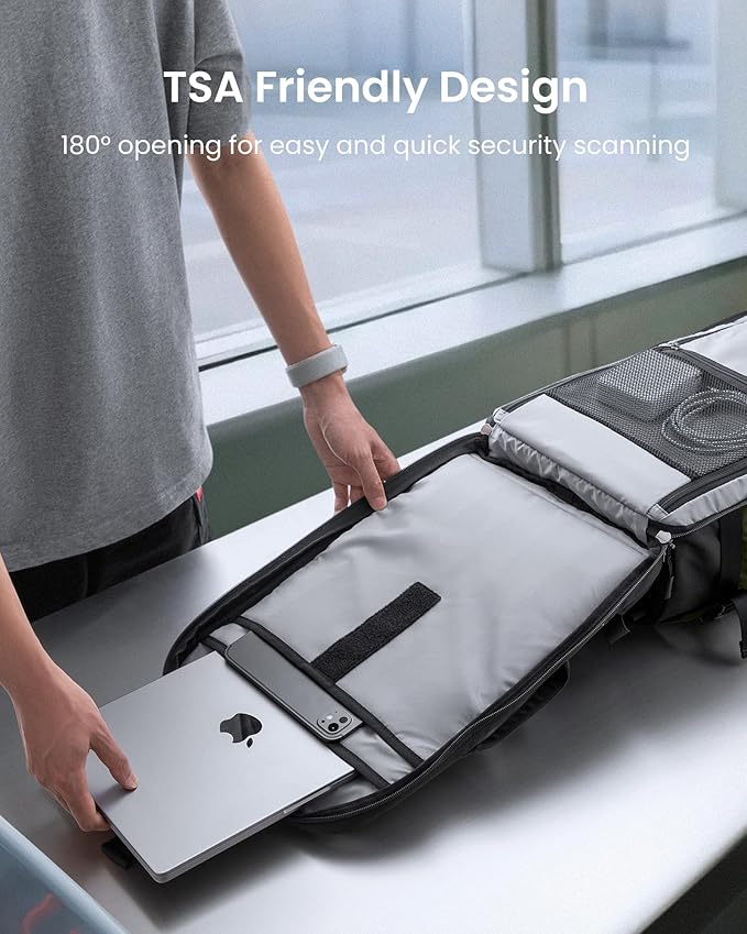 tomtoc Travel Backpack 40L, TSA Friendly Flight Approved Carry-on Luggage Hand Water-resistant Lightweight Business Rucksack, Durable Large Weekender Bag Daypack Fits 17.3 Inch Laptop