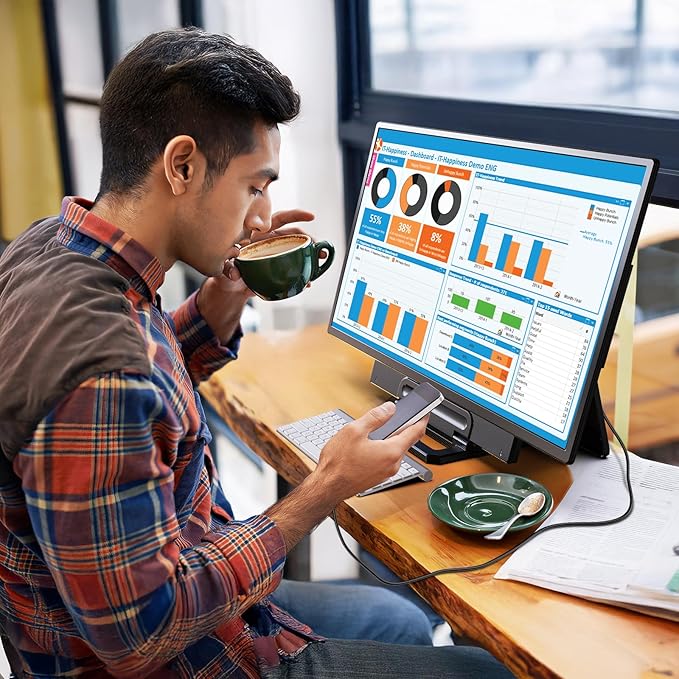 24" Large Portable Monitor, 1080P FHD 100Hz Laptop Screen Extender, 125% sRGB IPS Monitor Extender, USB C HDMI Office Gaming with Detachable Stand, Travel monitor for Window MAC Phone Xbox Switch