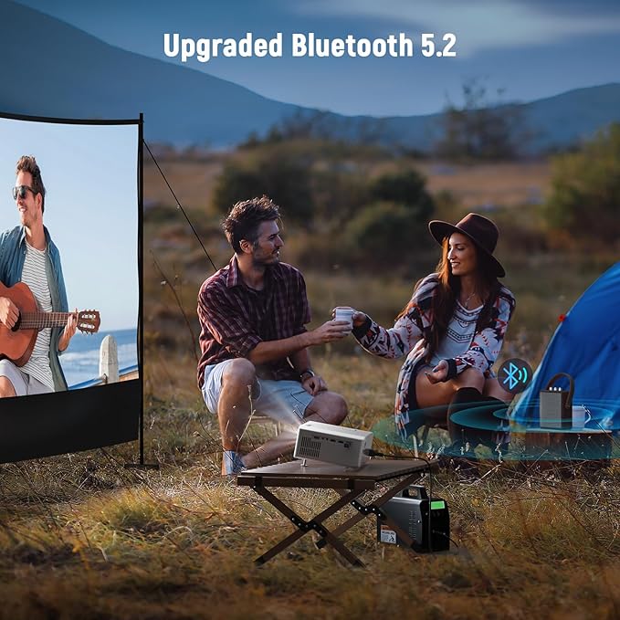 [Auto Foucs] Smart Projector with WiFi and Bluetooth, VISSPL 4K Supported Video Projector, Auto Keystone, Home Theater Movie Phone Projector Compatible with Android/iOS/Windows/TV Stick/HDMI/USB