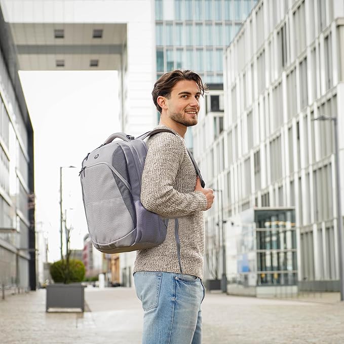 Swissdigital Design Business Laptop Backpack, College Laptops Backpack with USB Charging Port for Men and Women Fits 16 Inch Notebook, Mauve Grey | ANDWIL