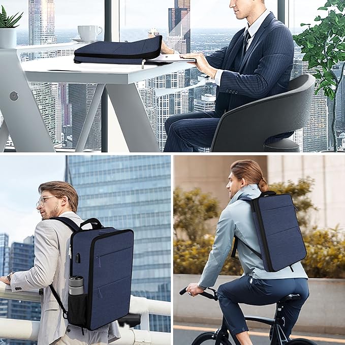 ZINZ Slim & Expandable Laptop Backpack 15 15.6 16 Inch Sleeve with USB Port, Spill-Resistant Notebooks Bag Case for Most 14-16 Inch MacBooks Surface-Books Dell HP Lenovo Asus Computers,B01L01