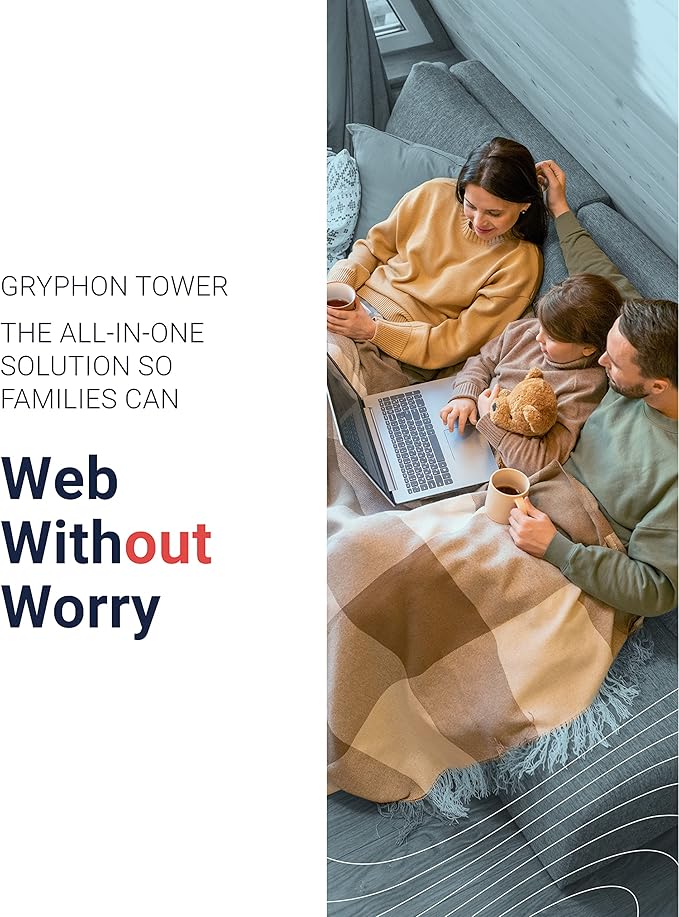 Gryphon Tower Super-Fast Mesh WiFi Router 2-Pack – Advanced Firewall Security, Parental Controls, and Content Filters – Tri-Band 3 Gbps, 6000 sq. ft. Full Home Coverage per Mesh Router